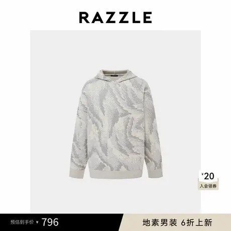 RAZZLE 地素奥莱男装长袖毛衣春季白色流星针织套衫商品大图