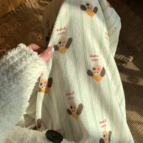 秋冬上新！保暖纯棉磨毛睡裤女长裤可爱卡通休闲遛弯家居裤子商品大图