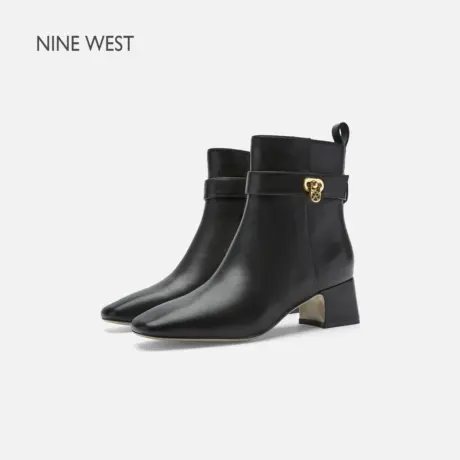 Nine West/玖熙粗跟时装靴女2025秋冬季新款高跟短靴时尚马丁靴商品大图