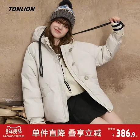 唐狮2026羽绒服女秋冬款新款连帽白色外套百搭今年流行爆款上衣图片