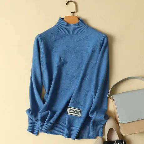 半高领毛衣女加厚保暖套头短款宽松韩版2021新款秋冬打底衫毛线衣商品大图
