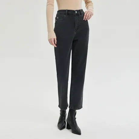 PRICH2023秋冬新品裤子直筒微宽松简约百搭休闲通勤修身牛仔裤女图片