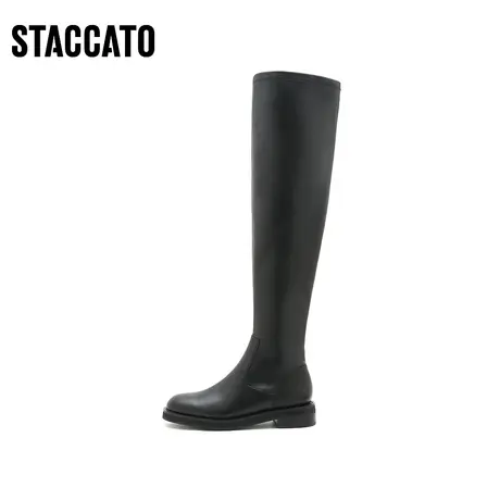 思加图新款时尚过膝靴超长靴网红瘦瘦靴女皮靴子EFF13DC2商品大图