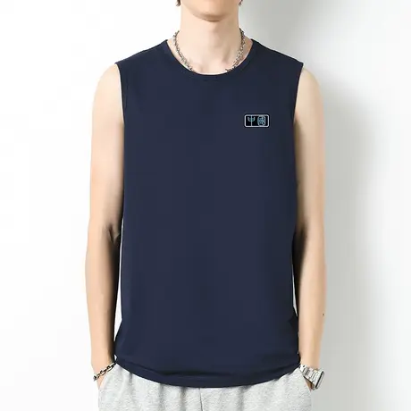 莫代尔冰丝背心男夏季健身跨栏运动坎肩中国潮流篮球速干无袖t恤商品大图