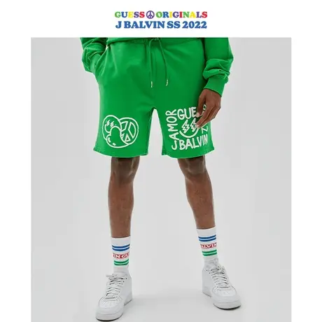 GUESS ORIGINALSxJ BALVIN 男女同款潮酷休闲短裤图片