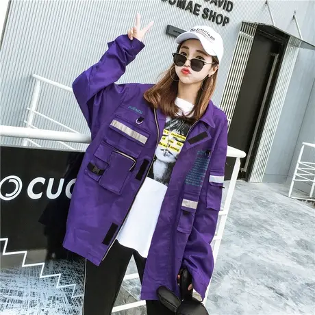 工装夹克女2023春装新款宽松百搭外套酷女孩穿搭帅气休闲上衣学生商品大图