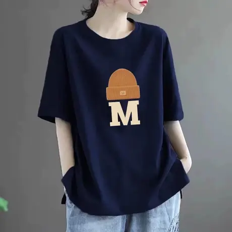 ins潮牌情侣休闲重磅纯棉T恤男女夏季设计感字母大码宽松短袖上衣图片