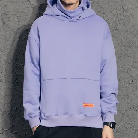 奕飏加绒男士卫衣秋冬款 2020新款国潮连帽卫衣男 高领宽松潮商品大图