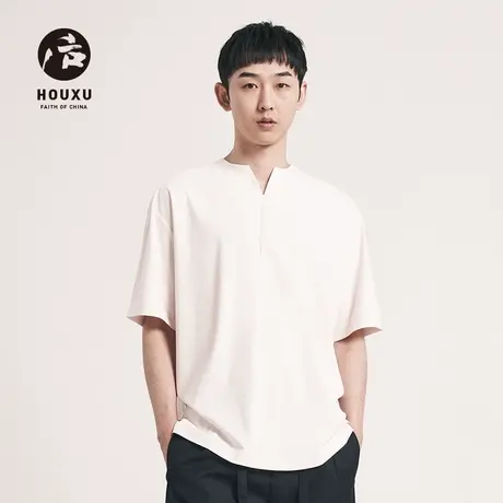 后序新中式极简短袖T恤男宽松夏季原创设计垂感中国风半袖T恤商品大图