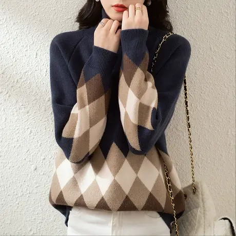 高领毛衣女秋冬内搭女款2023新款冬季加厚打底衫针织上衣宽松外穿图片