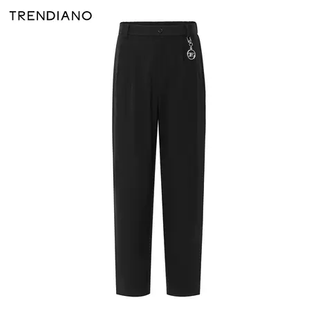 TRENDIANO简约百搭宽松休闲裤2024年新款字母挂件长裤子男生潮商品大图