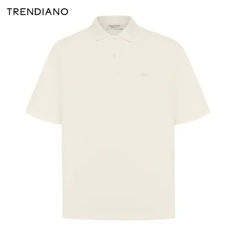 TRENDIANO肌理感休闲Polo衫2024年春季新款宽松百搭短袖圆领上衣图片