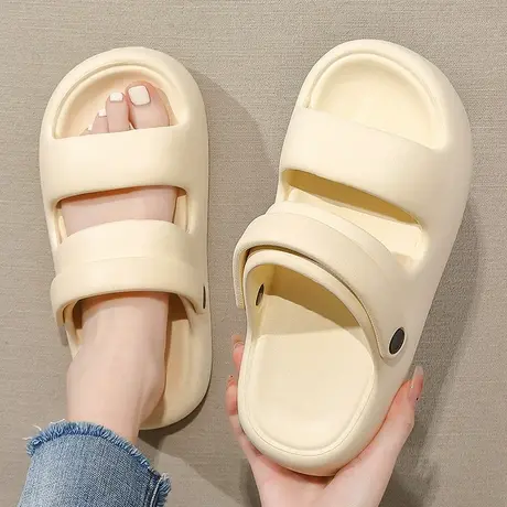 踩屎感凉拖鞋女士夏季2024新款厚底增高两穿海边沙滩防滑凉鞋外穿商品大图