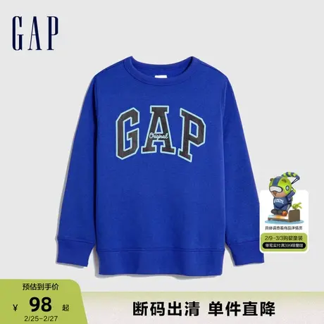 【断码优惠】Gap男童秋冬LOGO洋气抓绒卫衣儿童装休闲上衣747426商品大图