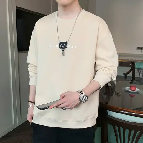 潮牌春秋款长袖卫衣男装秋季圆领t恤男士青少年学生套头上衣男生商品大图