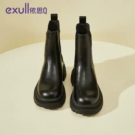 exull/依思Q短靴女2023新款鞋子女秋冬厚底鞋切尔西靴女靴子商品大图