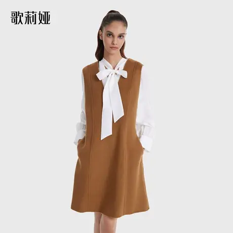 歌莉娅冬季高级感全羊毛背心裙女气质通勤小香风裙子11CL4K220商品大图