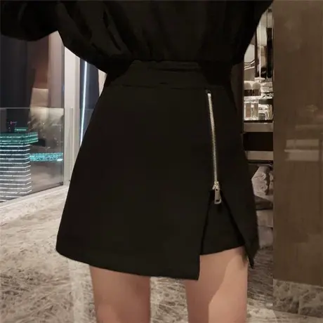 黑色高腰西装短裤女秋冬款外穿小个子辣妹显腿长打底热裤夏季包臀商品大图