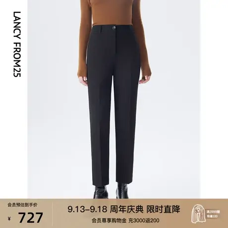朗姿法式直筒九分高腰显瘦气质高级感职场通勤2022冬季新款西装裤商品大图