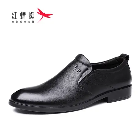 红蜻蜓男鞋秋冬新款牛皮休闲商务软底软皮圆头透气舒适百搭鞋防滑商品大图