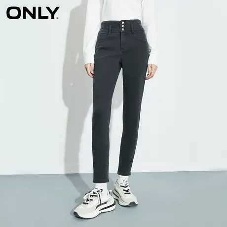 【上新】ONLY奥莱夏季设计感高腰弹力修身显瘦铅笔牛仔裤女商品大图