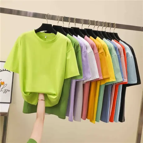 2023年夏季新款宽松白色冰丝设计感上衣服别致短袖t恤情侣女装潮商品大图