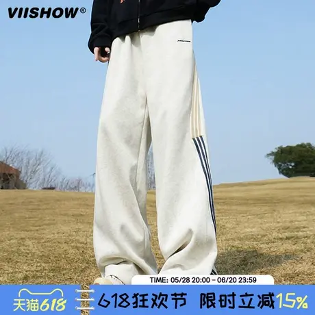 VIISHOW男士直筒卫裤男款夏2025新款美式阔腿裤长裤休闲裤子男裤商品大图