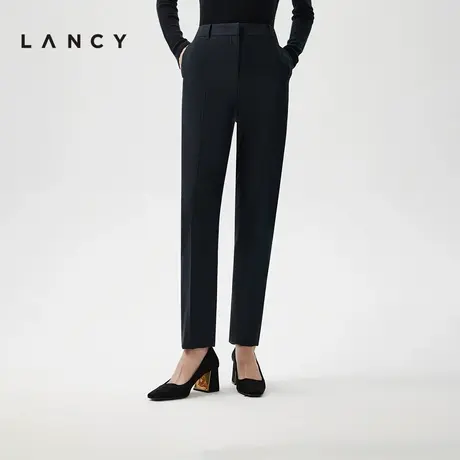 LANCY/朗姿2024春季新款商务通勤高腰羊毛西装裤女修身直筒长裤子商品大图