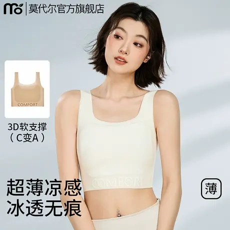 粉底液凉感束胸运动内衣大胸显小超平防震背心收副乳无痕缩胸夏薄商品大图