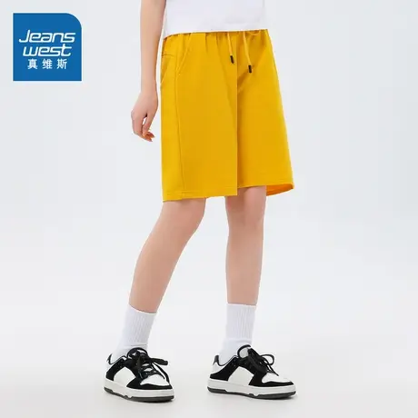 LE真维斯女装2025春季新款 简约纯色百搭女士休闲宽松通勤短裤女商品大图