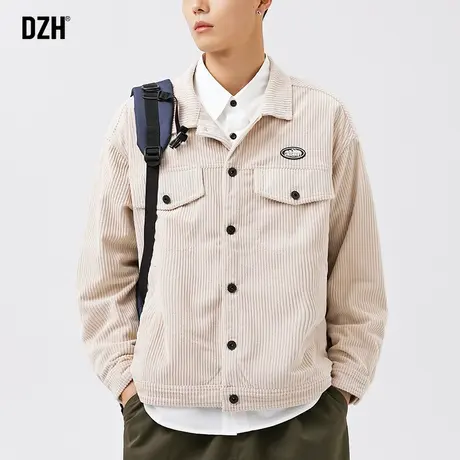 男士灯芯绒工装外套男春秋潮流秋季新款男装小众设计感夹克男休闲商品大图