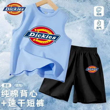 Dickies童装男童套装儿童夏季蓝色背心男孩夏款篮球运动无袖t恤A商品大图