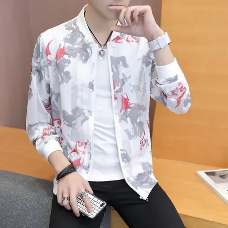 男士外套夏季百搭透气防晒服韩版潮流帅气休闲薄款冰丝防晒衣男装图片
