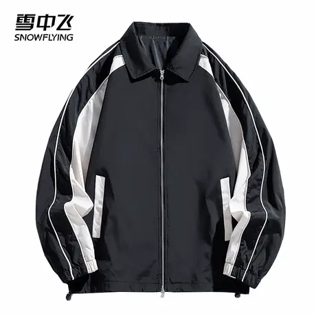 SNOW FLYING/雪中飞夹克男秋季2025新款翻领外套拼接宽松上衣男装商品大图