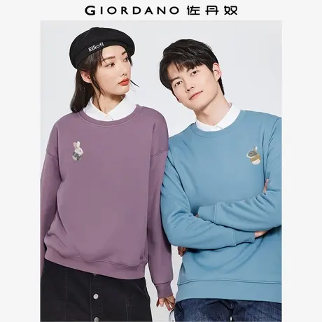 佐丹奴卫衣女装加绒印花宽松圆领套头卫衣 69393343商品大图