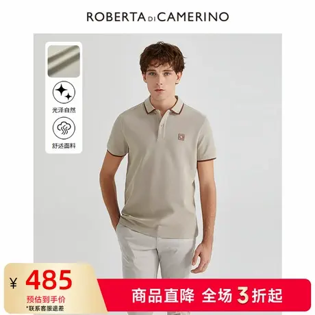 [棉]ROBERTA诺贝达男装男士短袖POLO衫25夏季新款休闲拼色短袖T恤商品大图