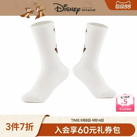 【迪士尼系列】热风2025年秋季新款女士奇奇蒂蒂提花高帮袜商品大图