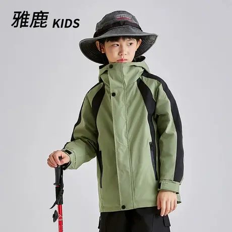 雅鹿儿童三合一羽绒服冲锋衣外套男童女童户外中大童宝宝亲子装商品大图