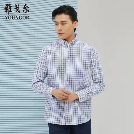 雅戈尔奥莱 商场同款男士长袖衬衫秋季新款官方商务休闲上班衬衫商品大图