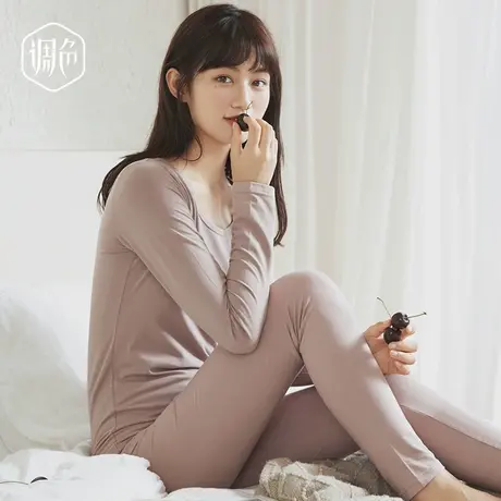 少女秋衣秋裤女纯棉套装棉毛衫保暖内衣全棉薄款线衣线裤高个子商品大图