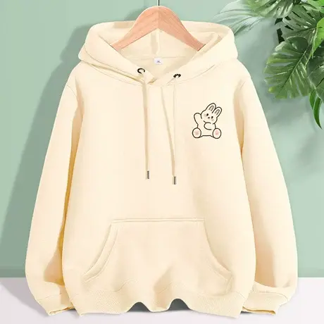 奶系连帽卫衣女2024新款秋季宽松百搭衣服秋款小个子女装上衣外套商品大图