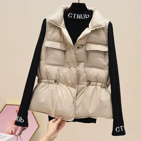 小个子羽绒棉马甲韩版短款百搭外穿2023秋冬新款背心坎肩立领马夹商品大图