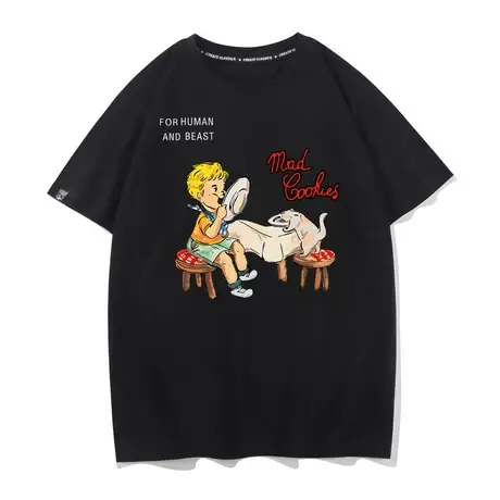 吃货吃饭干饭人穿的衣服男生T恤短袖情侣装休闲宽松印花打底衫TEE商品大图