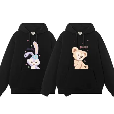 秀洛星黛露达菲熊不一样的情侣卫衣连帽秋冬款痛衣加绒高级感小众图片