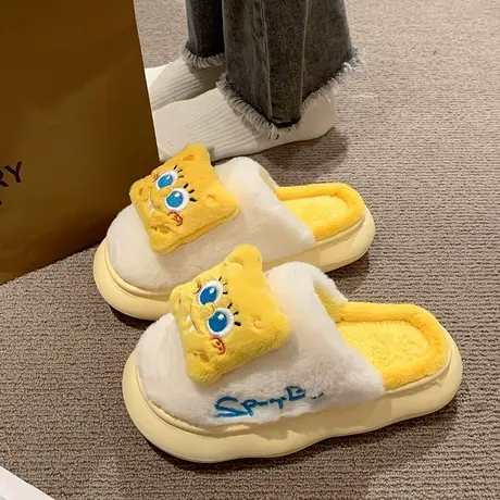 棉拖鞋女秋冬季保暖月子鞋2024新款室内家居家用可爱卡通包头棉鞋商品大图