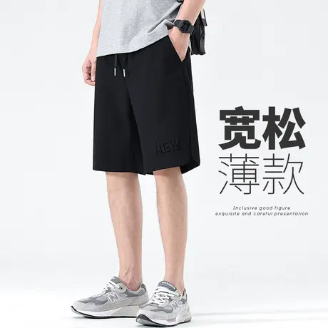 夏天外穿针织男款五分休闲短裤夏季薄款宽松男士运动中裤半截夏装商品大图
