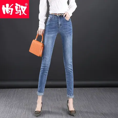 牛仔裤女修身2024新款春季浅蓝色裤子女高腰显瘦紧身小脚裤潮ins图片