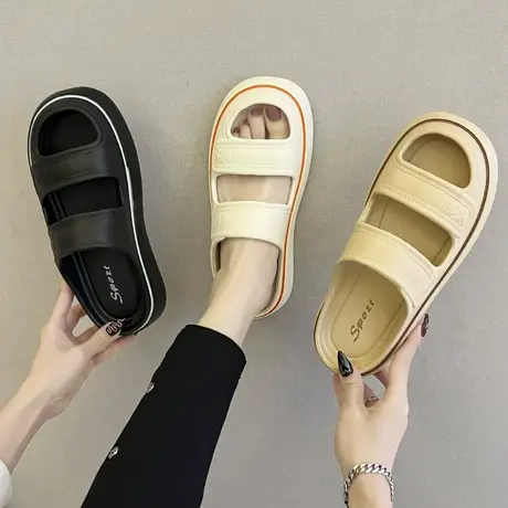 拖鞋女室内家居夏季外穿2024新款时尚厚底增高踩屎感防滑女款拖鞋商品大图