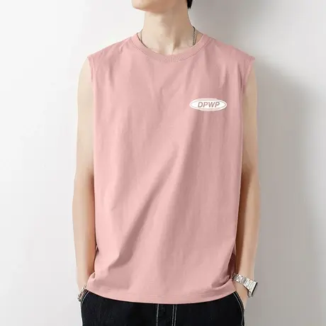 纯棉背心男士夏季外穿篮球健身运动坎肩跨栏汗衫全棉宽肩无袖t恤商品大图