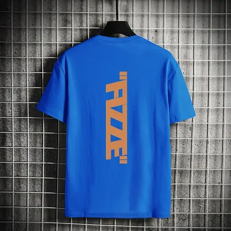 短袖t恤男潮牌港风休闲圆领宽松半袖衣服夏季打底衫字母薄款体恤t商品大图